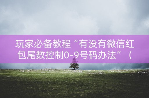 玩家必备教程“有没有微信红包尾数控制0-9号码办法”（详细透视教程）-哔哩哔哩
