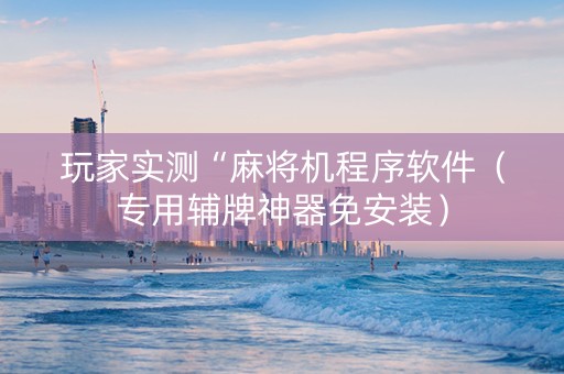 玩家实测“麻将机程序软件（专用辅牌神器免安装）