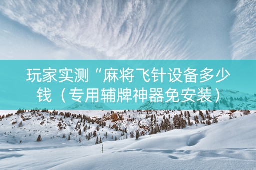 玩家实测“麻将飞针设备多少钱（专用辅牌神器免安装）