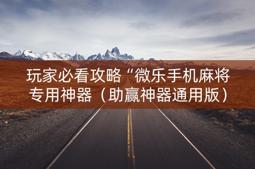 玩家必看攻略“微乐手机麻将专用神器（助赢神器通用版）
