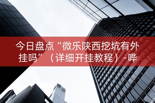 今日盘点“微乐陕西挖坑有外挂吗”（详细开挂教程）-哔哩哔哩