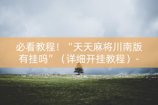 必看教程！“天天麻将川南版有挂吗”（详细开挂教程）-哔哩哔哩