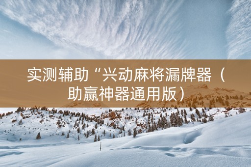 实测辅助“兴动麻将漏牌器（助赢神器通用版）
