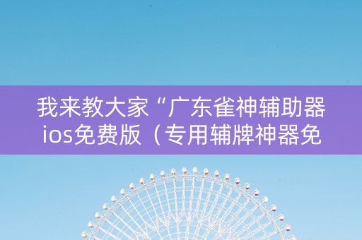 我来教大家“广东雀神辅助器ios免费版（专用辅牌神器免安装）