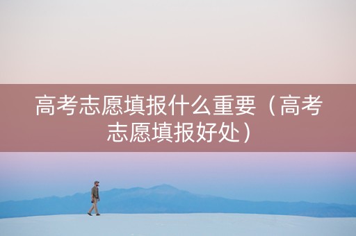 高考志愿填报什么重要（高考志愿填报好处）