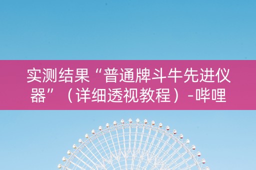 实测结果“普通牌斗牛先进仪器”（详细透视教程）-哔哩哔哩
