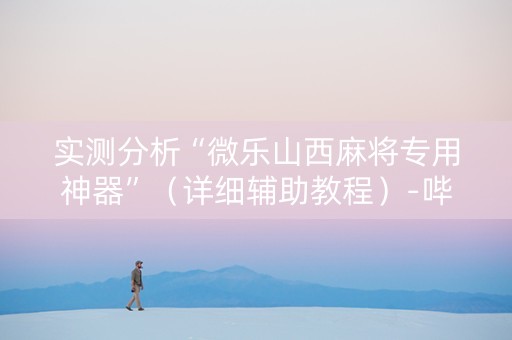 实测分析“微乐山西麻将专用神器”（详细辅助教程）-哔哩哔哩