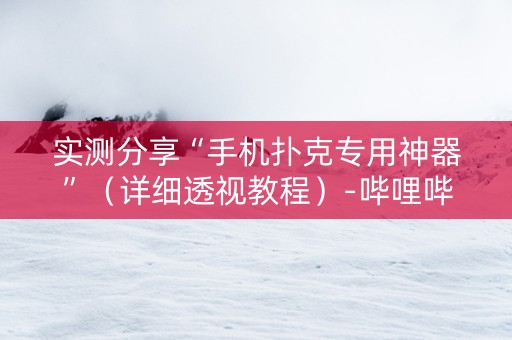 实测分享“手机扑克专用神器”（详细透视教程）-哔哩哔哩