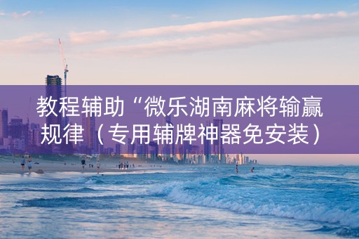 教程辅助“微乐湖南麻将输赢规律（专用辅牌神器免安装）