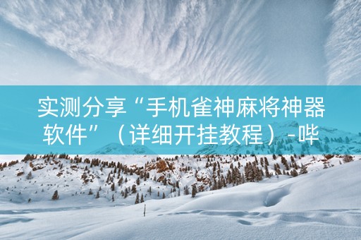 实测分享“手机雀神麻将神器软件”（详细开挂教程）-哔哩哔哩
