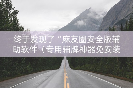 终于发现了“麻友圈安全版辅助软件（专用辅牌神器免安装）