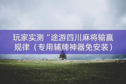 玩家实测“途游四川麻将输赢规律（专用辅牌神器免安装）