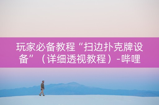 玩家必备教程“扫边扑克牌设备”（详细透视教程）-哔哩哔哩