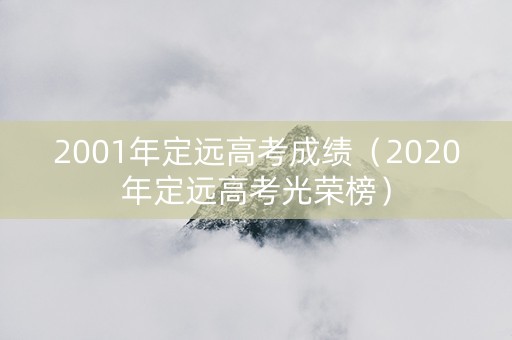 2001年定远高考成绩（2020年定远高考光荣榜）