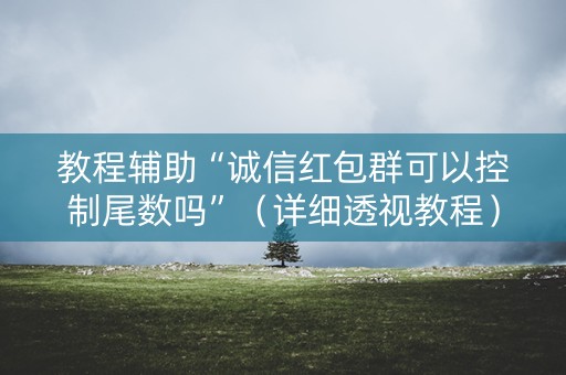 教程辅助“诚信红包群可以控制尾数吗”（详细透视教程）-哔哩哔哩