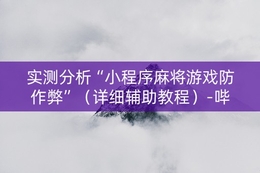 实测分析“小程序麻将游戏防作弊”（详细辅助教程）-哔哩哔哩