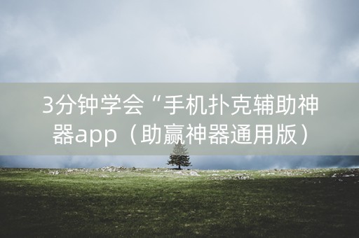 3分钟学会“手机扑克辅助神器app（助赢神器通用版）