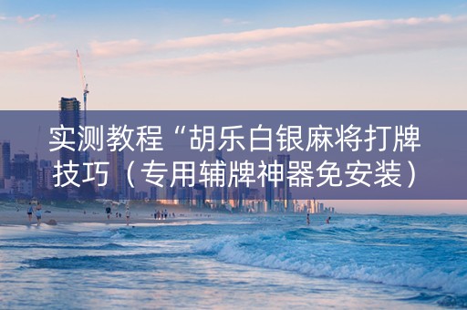 实测教程“胡乐白银麻将打牌技巧（专用辅牌神器免安装）