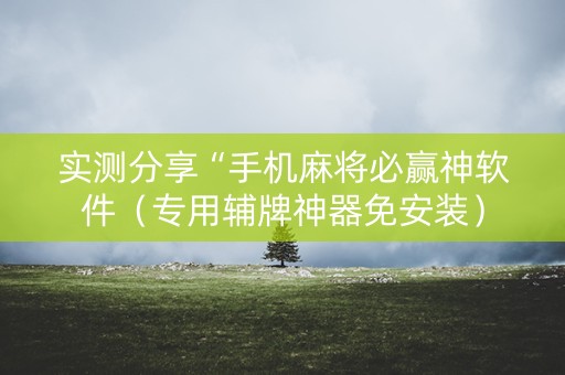 实测分享“手机麻将必赢神软件（专用辅牌神器免安装）
