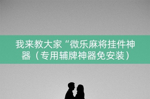我来教大家“微乐麻将挂件神器（专用辅牌神器免安装）