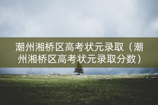 潮州湘桥区高考状元录取（潮州湘桥区高考状元录取分数）