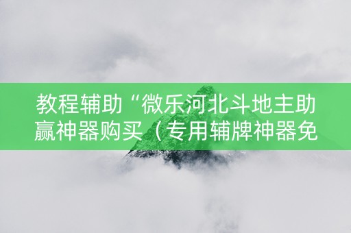 教程辅助“微乐河北斗地主助赢神器购买（专用辅牌神器免安装）