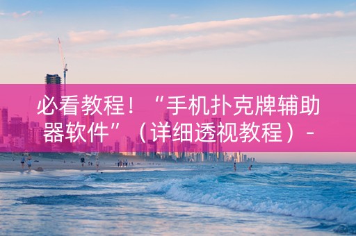 必看教程！“手机扑克牌辅助器软件”（详细透视教程）-哔哩哔哩