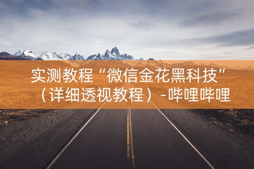 实测教程“微信金花黑科技”（详细透视教程）-哔哩哔哩