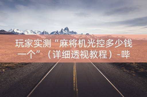 玩家实测“麻将机光控多少钱一个”（详细透视教程）-哔哩哔哩