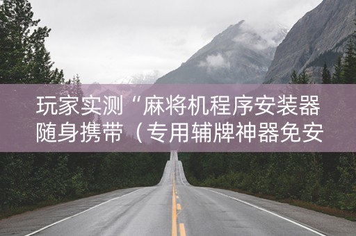 玩家实测“麻将机程序安装器随身携带（专用辅牌神器免安装）