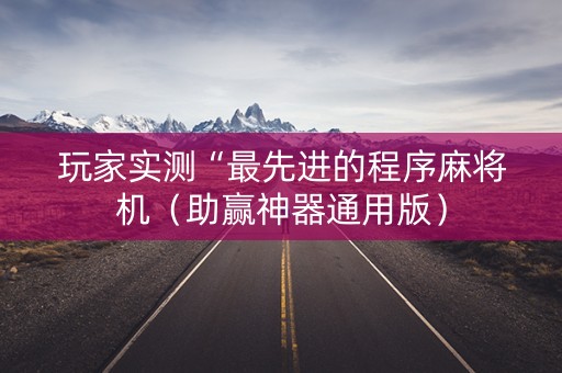 玩家实测“最先进的程序麻将机（助赢神器通用版）
