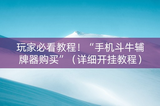 玩家必看教程！“手机斗牛辅牌器购买”（详细开挂教程）-哔哩哔哩