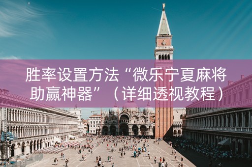 胜率设置方法“微乐宁夏麻将助赢神器”（详细透视教程）-哔哩哔哩