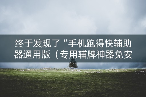 终于发现了“手机跑得快辅助器通用版（专用辅牌神器免安装）
