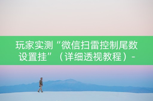 玩家实测“微信扫雷控制尾数设置挂”（详细透视教程）-哔哩哔哩