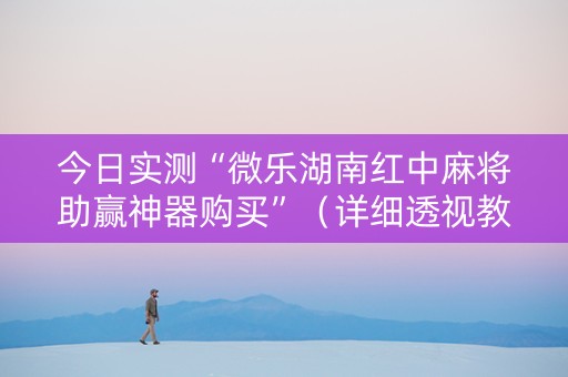 今日实测“微乐湖南红中麻将助赢神器购买”（详细透视教程）-哔哩哔哩