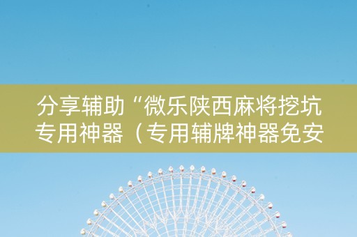 分享辅助“微乐陕西麻将挖坑专用神器（专用辅牌神器免安装）