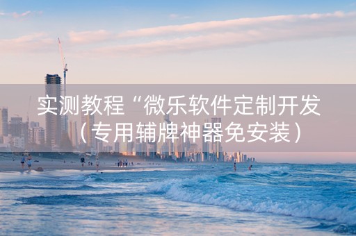 实测教程“微乐软件定制开发（专用辅牌神器免安装）