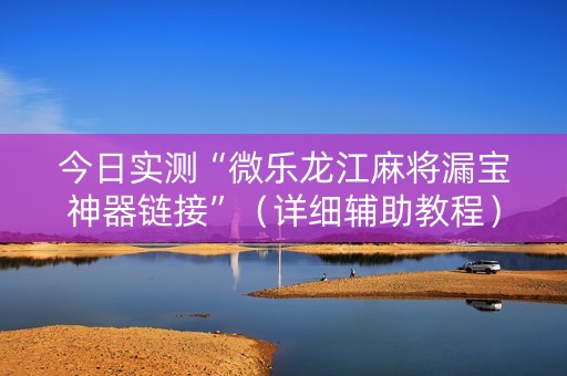 今日实测“微乐龙江麻将漏宝神器链接”（详细辅助教程）-哔哩哔哩