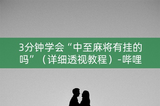 3分钟学会“中至麻将有挂的吗”（详细透视教程）-哔哩哔哩