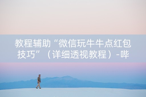 教程辅助“微信玩牛牛点红包技巧”（详细透视教程）-哔哩哔哩