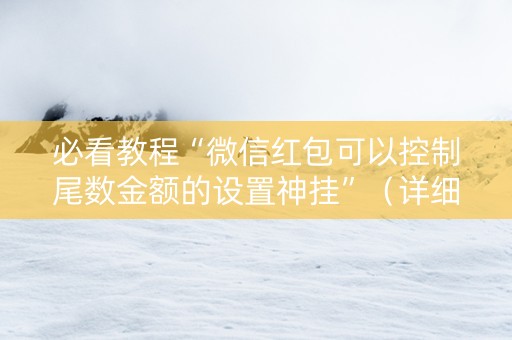 必看教程“微信红包可以控制尾数金额的设置神挂”（详细透视教程）-哔哩哔哩