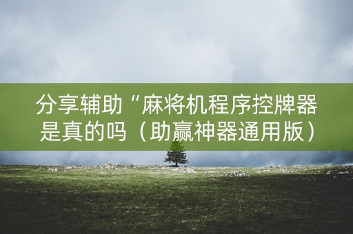 分享辅助“麻将机程序控牌器是真的吗（助赢神器通用版）