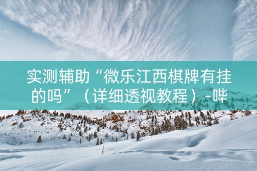 实测辅助“微乐江西棋牌有挂的吗”（详细透视教程）-哔哩哔哩
