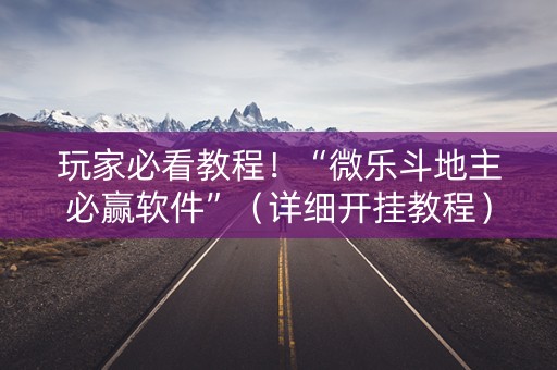 玩家必看教程！“微乐斗地主必赢软件”（详细开挂教程）-哔哩哔哩