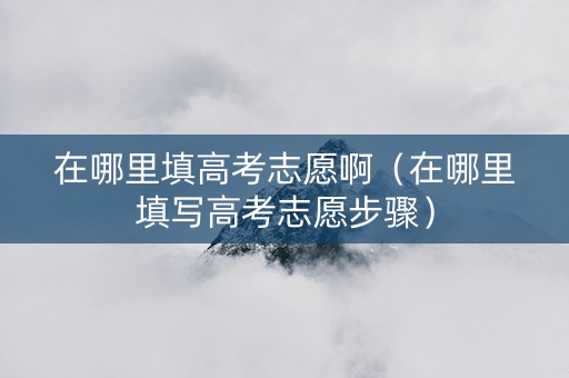 在哪里填高考志愿啊（在哪里填写高考志愿步骤）