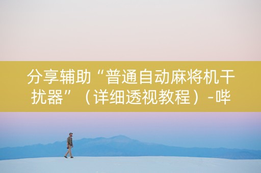 分享辅助“普通自动麻将机干扰器”（详细透视教程）-哔哩哔哩