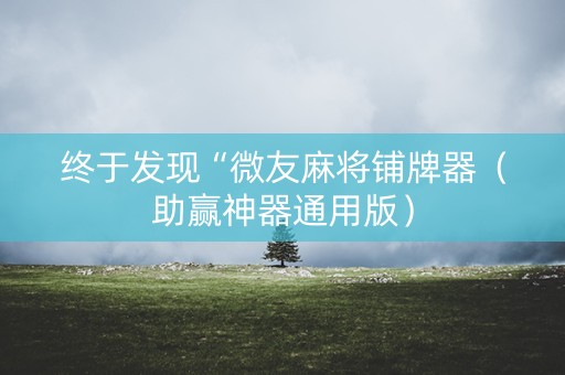终于发现“微友麻将铺牌器（助赢神器通用版）