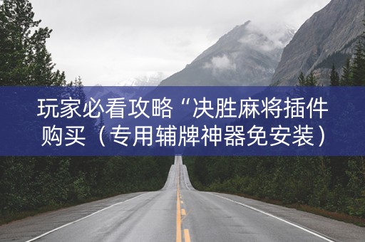 玩家必看攻略“决胜麻将插件购买（专用辅牌神器免安装）
