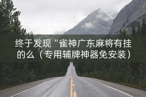 终于发现“雀神广东麻将有挂的么（专用辅牌神器免安装）